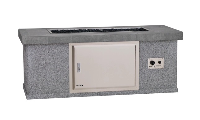 High Profile Slim Rectangle Fire Pit Tilted View