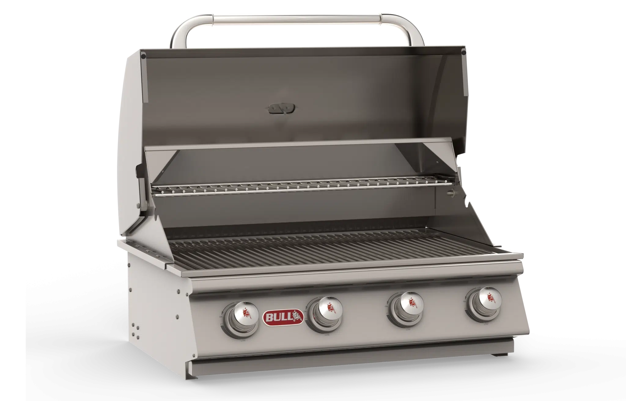 Outlaw – Stainless Steel 4 Burner Gas Grill Head Left Side Open