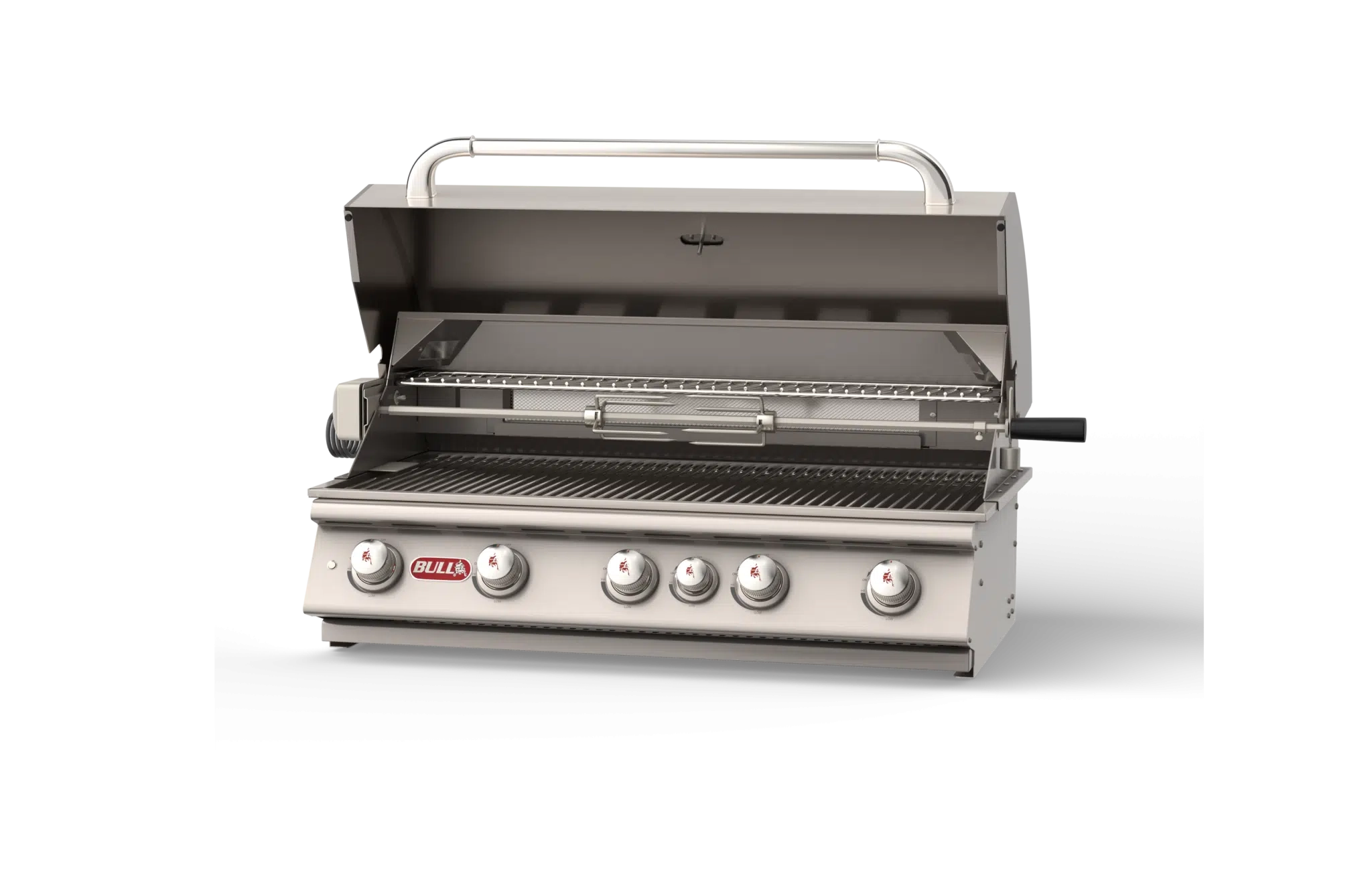 Brahma – 5 Burner Stainless Steel Built-in Gas Grill Right Side Open View